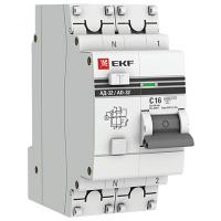 Дифавтомат 2Р 16А C 30мА 4,5кА АД32 2мод EKF