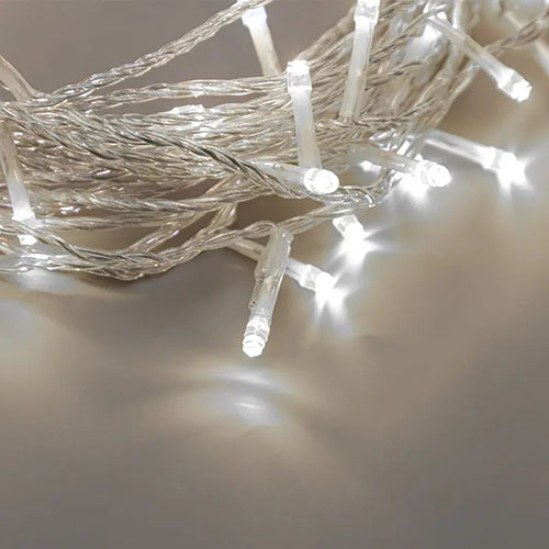 Гирлянда нить 20м белый 150свд соединяемая IP44 прозрачный провод (до 5мод.) мерцание