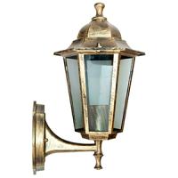 Светильник садово-парковый настенный 60Вт E27 металл черное золото IP44 вверх