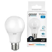 Лампа свд 220В Е27 10Вт 6500К 960лм стандарт A60 матовая Gauss 