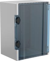 Корпус ЩМПп 400*300*220мм IP66 Пластик серый IEK прозр. дверь