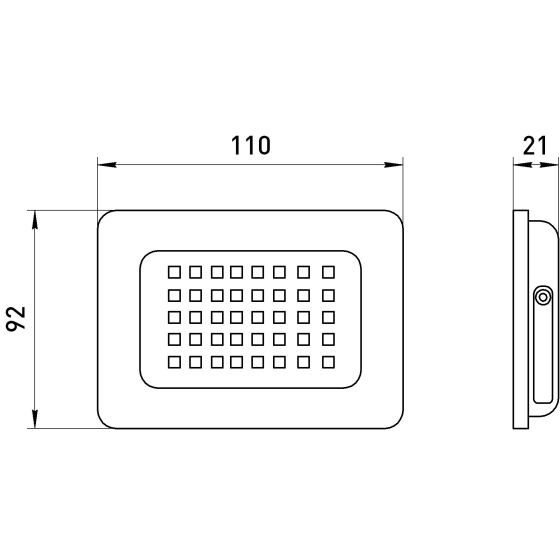 Прожектор свд 30Вт 6500К 2400лм черный IP65 120° Стандарт ЭРА 