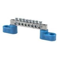 Шина нулевая 6*9 8групп 2 угловых изолятора синий  EKF цинк