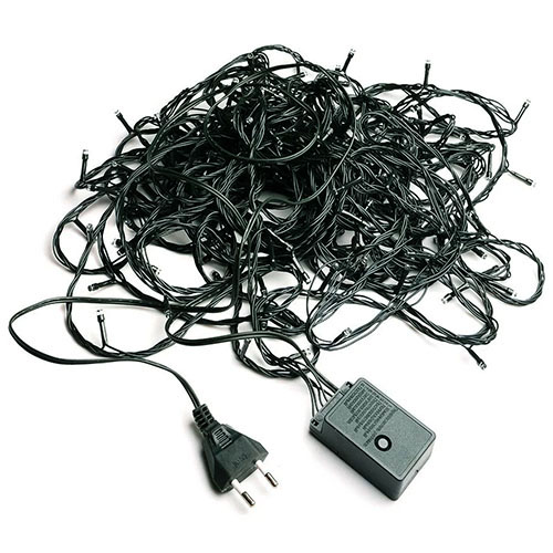 Гирлянда нить 5м синий 50свд с контроллером IP20 зеленый провод 8 режимов