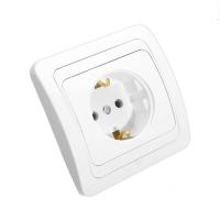 Аннет бело-дымчатый розетка скрытая 1-мест заземление IP20 