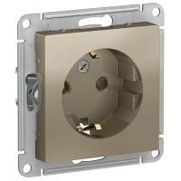 Атлас шампань розетка скрытая 1-мест заземление шторки IP20 