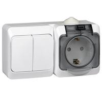 Этюд белый блок Р+В2кл открытая горизонтально IP44