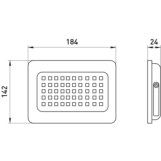Прожектор свд 70Вт 6500К 5600лм черный IP65 120° Стандарт ЭРА 