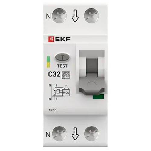 Устройство защиты от дугового пробоя (УЗДП) с автоматическим выключателем 1P+N 32А (C) 6кА EKF PROxi