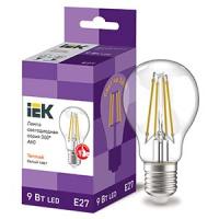 Лампа свд 220В Е27 9Вт 3000К 1080лм стандарт A60 прозрачная филамент IEK 