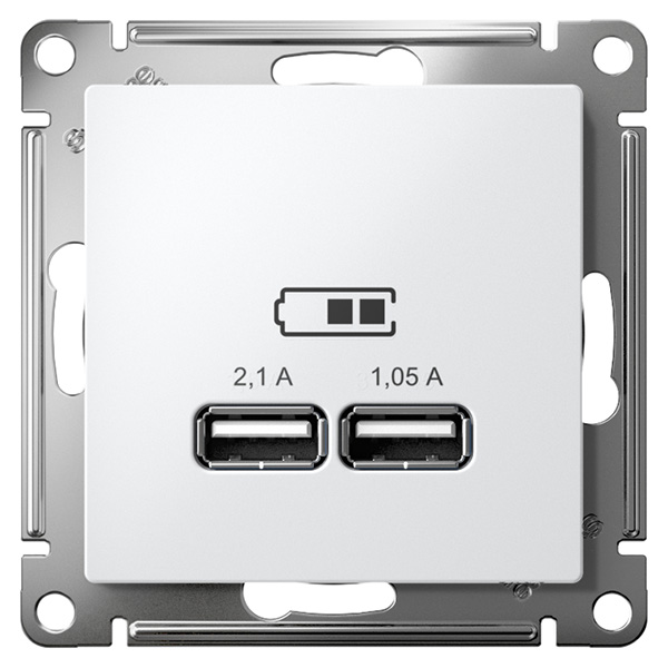AtlasDesign белый розетка USB скрытая 2-ая  