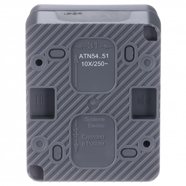 AtlasDesign Profi54 антрацит выключатель 2кл открытая 10А IP54 