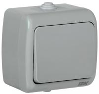 Акватик серый выключатель 1кл открытая 10А IP54  