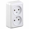 Квадро белый розетка открытая 2-мест IP20 