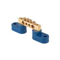 Шина нулевая 8*12 4групп 2 угловых изолятора синий винтовой по краям EKF 