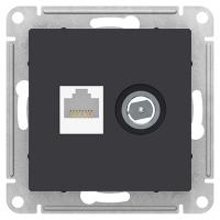 AtlasDesign карбон розетка RJ45+TV скрытая 2-ая 