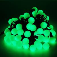 Гирлянда нить 10м зеленый 70свд соединяемая IP44 черный провод шарики (до 3мод)