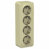 Бланка бежевый розетка открытая 4-мест заземление шторки IP20 