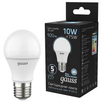 Лампа свд 220В Е27 10Вт 4100К 920лм стандарт A60 матовая Gauss Black