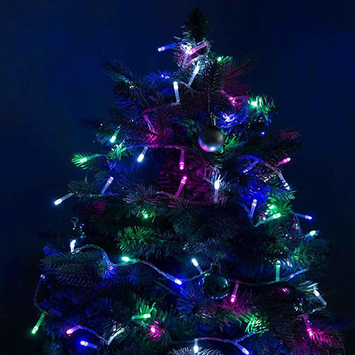 Гирлянда нить 5м мультицвет 100свд с контроллером IP20 прозрачный провод 8 режимов