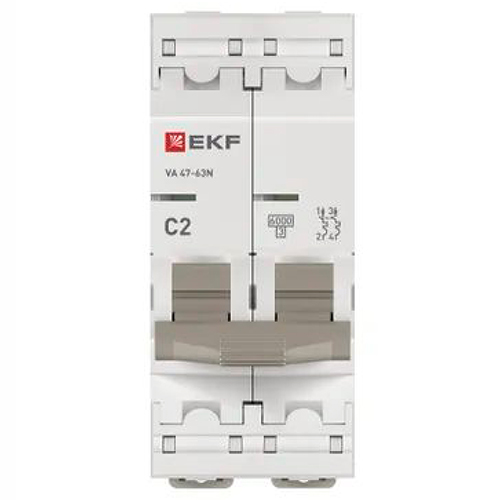 Автомат 2Р 2А C 6кА ВА47-63N EKF PROxima