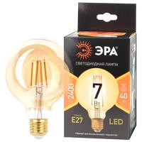 Лампа свд 220В Е27 8Вт 2400К 740лм стандарт G95 золотистая филамент ЭРА 