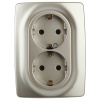 ЭРА12 шампань розетка скрытая 2-мест заземление IP20 