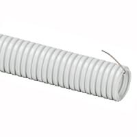 Труба гофра 16мм ПВХ 100м серый IEK с протяжкой 