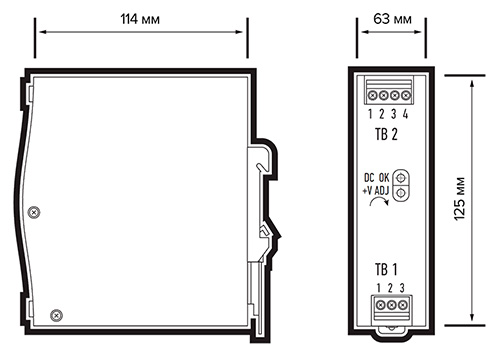Блок питания 24В 240Вт IP20 Jazzway DIN-рейка