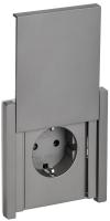 Фортепиано сталь розетка скрытая 1-мест заземление с крышкой шторки IP44 
