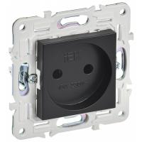 Сканди черный розетка скрытая 1-мест IP20 