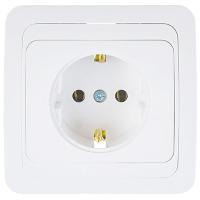 Классико белый розетка скрытая 1-мест заземление IP20 