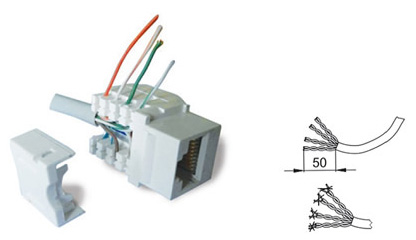AtlasDesign карбон розетка RJ11 скрытая 1-ая  