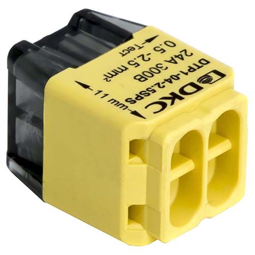 Клемма 4*2,5мм2 компактная желтый DKC 12шт