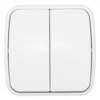 Минск белый выключатель 2кл открытая 10А IP20