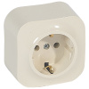 Кутео слоновая кость Розетка открытая 1-мест заземление IP20