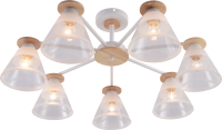 Светильник потолочный (люстра) 7*60Вт E27 белый/дерево