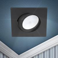 Светильник точечный GU5.3 квадрат черный встраиваемый поворотный ЭРА 