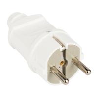 Вилка 16А прямая заземление белый пластик IP20 EKF