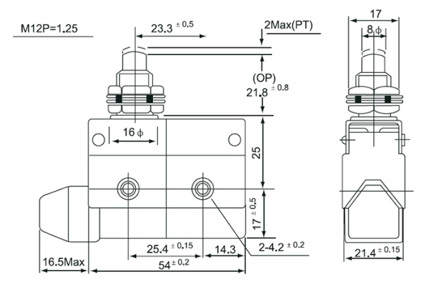 Переключатель концевой толкатель IP40 МП-7310 IEK с резьб.соединением