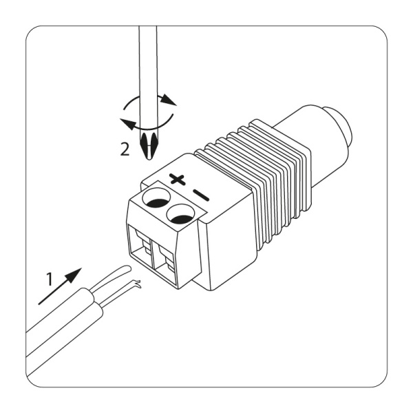 Разъём гнездо 2,1*5,5мм черный с клемной колодкой