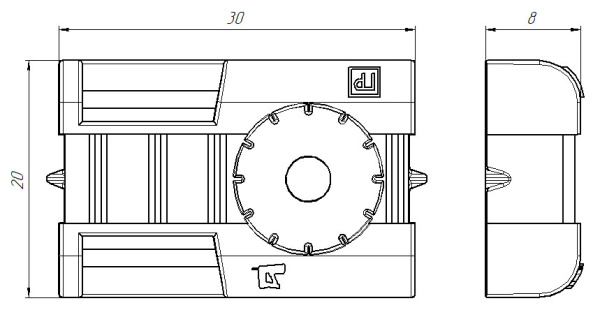 Площадка монтажная с отверстием 30*20мм черный ПРОМРУКАВ д/прям монтажа 100шт