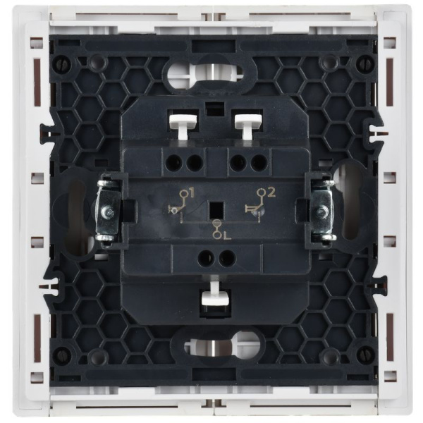 Фортепиано белый выключатель для жалюзи 2кл скрытая 10А IP20  