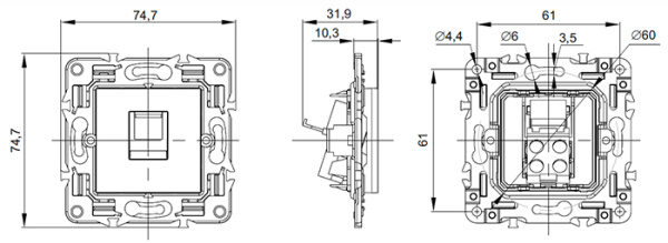 SKANDY Роз. комп. RJ45 кат.5E SK-K01W арк. бел. IEK