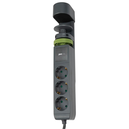 Удлинитель 3-мест 1,5м ПВС 3*1 серый выкл 3*USB Jazzway  струбцина