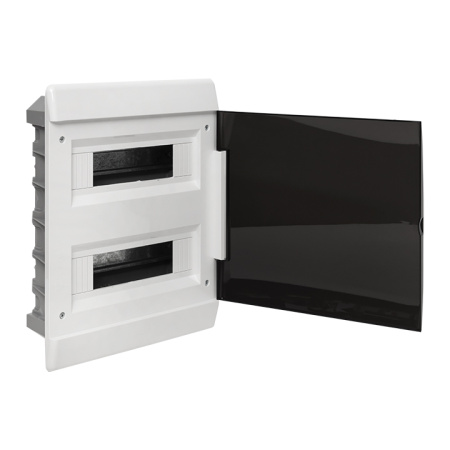 Бокс 24мод встраиваемый белый черная прозрачная дверь IP41 SlimBox EKF 