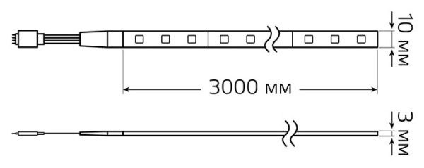 Лента свд 12В 10Вт/м 60свд/м RGB 700лм/м 5050 IP20 Gauss 3м Basic