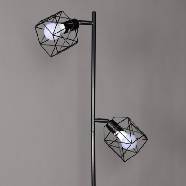 Торшер 2*60Вт E27 черный Готика