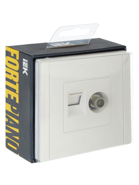 Фортепиано белый механизм RJ45+TV скрытая 2-ая кат.5е