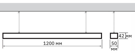 Светильник ДПО 40Вт 4000К 4000лм матовый 1200*50*42мм IP40 PSO-02 Jazzway